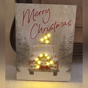 Merry Christmas Lighted Wall Art Battery Powered